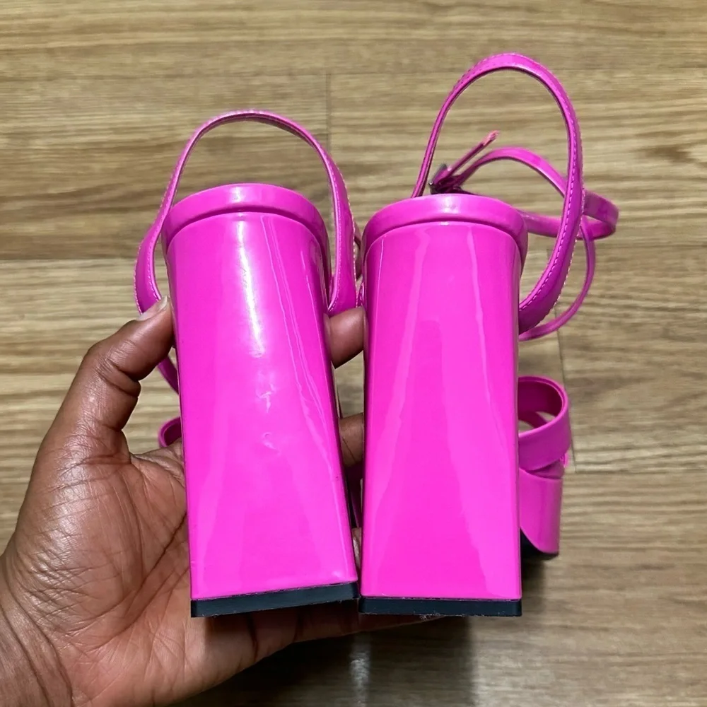 ZARA Block Heels Platform pink Sandals